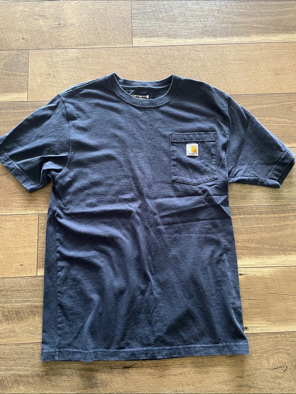 Carhartt Men’s Dark Blue Pocket Tee with Logo Patch